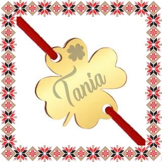 Martisor Bratara Inox Trifoi Auriu Nume Tania