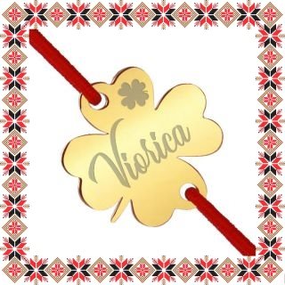 Martisor Bratara Inox Trifoi Auriu Nume Viorica