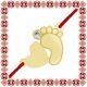 Martisor Bratara Argint 925 Placat Aur 24K Inima Piciorus Bebe