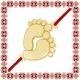 Martisor Bratara Argint 925 Placat Aur 24K Picioruse Bebelus
