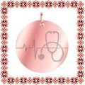 Martisor Pandantiv Inox Banut Rose Gold Stetoscop Ritm Cardiac