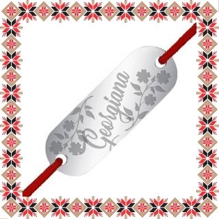 Martisor Bratara Inox Placuta Argintie Nume Georgiana