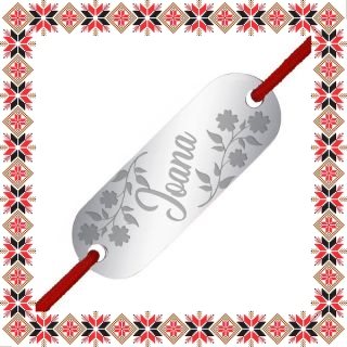 Martisor Bratara Inox Placuta Argintie Nume Ioana