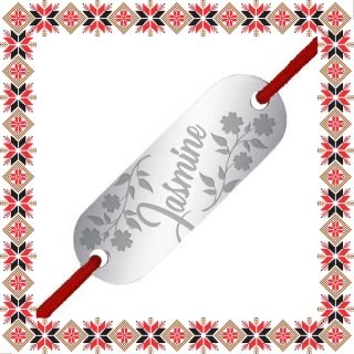 Martisor Bratara Inox Placuta Argintie Nume Jasmine