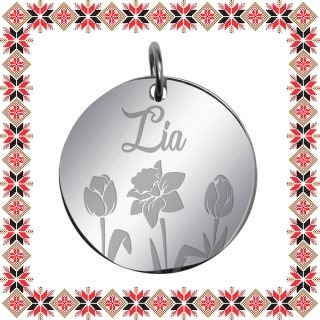 Martisor Pandantiv Inox Banut Argintiu Nume Lia