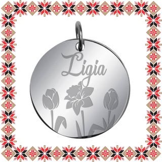 Martisor Pandantiv Inox Banut Argintiu Nume Ligia