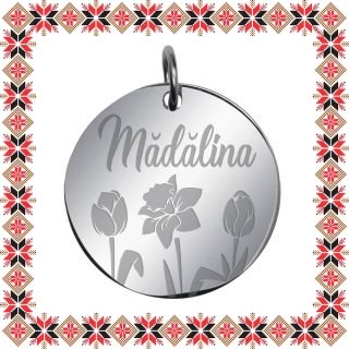 Martisor Pandantiv Inox Banut Argintiu Nume Madalina