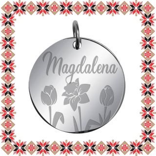 Martisor Pandantiv Inox Banut Argintiu Nume Magdalena