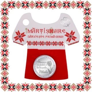 Martisor Brosa Inox Banut Pietre Nume Mihaela Argintiu