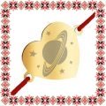 Martisor Bratara Inox Inima Aurie Planeta Saturn