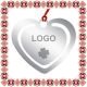 Martisor Personalizat Semn de Carte Inox Inima Argintie Logo