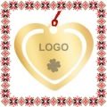 Martisor Personalizat Semn de Carte Inox Inima Aurie Logo