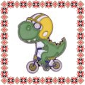Martisor Brosa Dinozaur Biciclist