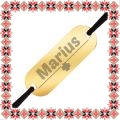 Martisor Bratara Inox Placuta Aurie Barbati Nume Marius