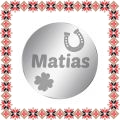 Martisor Brosa Inox Banut Argintiu Barbati Nume Matias