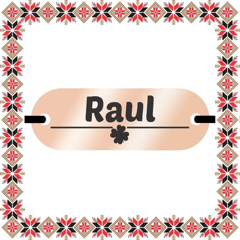 Martisor Bratara Inox Placuta Rose Gold Barbati Nume Raul