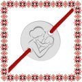 Martisor Bratara Argint 925 Placat Rodiu Alb Banut Mama cu Bebe