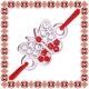 Martisor Bratara Argintie Fluture Pietre Alb Rosu