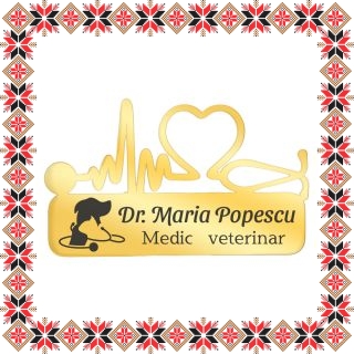 Martisor Personalizat Brosa Inox Stetoscop Doctor Veterinar