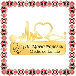 Martisor Personalizat Brosa Inox Stetoscop Medic de Familie