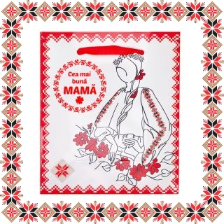 Punguta Cadou Doamna Primavara Dedicatie Mama, 12x14.5x6cm