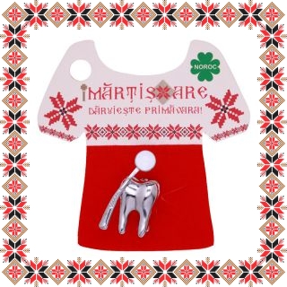 Martisor Brosa Argintie Dentist Maseluta cu Oglinda