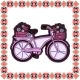 Martisor Brosa Bicicleta Roz Cu Flori