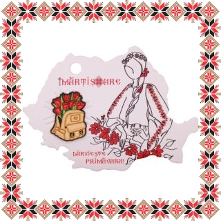 Martisor Brosa Rucsac cu lalele