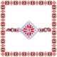 Bratara martisor Rosu Alb Motive Traditionale Floare