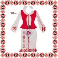 Bratara martisor Rosu Alb Motive Traditionale Floare