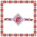 Bratara martisor Rosu Alb Motive Traditionale Romb