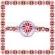 Bratara martisor Rosu Alb Motive Traditionale Rotund Floare