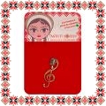 Martisor Brosa Cheia Sol Microfon Auriu