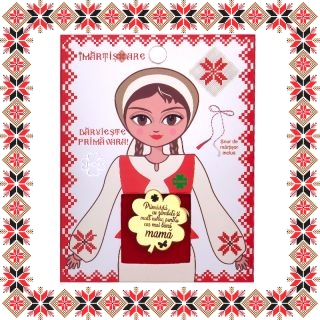 Martisor Brosa Inox Trifoi Auriu Mesaj Mama