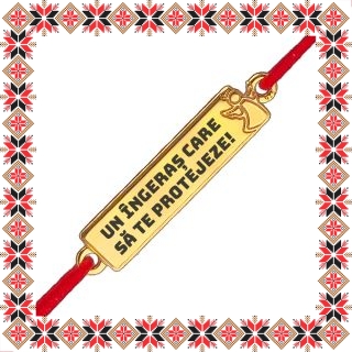 Martisor Bratara Argint 925 Placat Aur 24K Ingeras Protectie