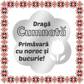Martisor Brosa Inox Floare Argintie Urare Cumnata