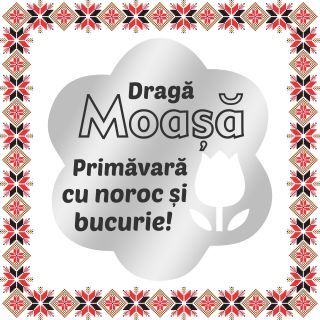 Martisor Brosa Inox Floare Argintie Urare Moasa