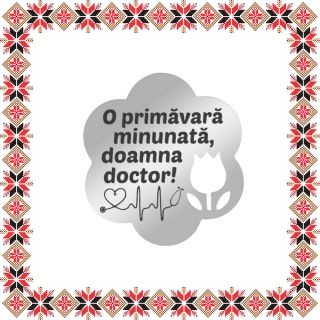 Martisor Brosa Inox Floare Argintie Urare Doctor