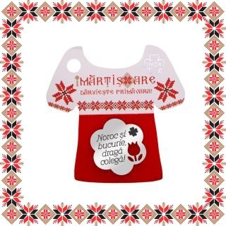 Martisor Brosa Inox Floare Argintie Mesaj Colega