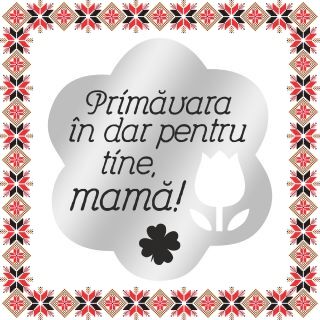 Martisor Brosa Inox Floare Argintie Mesaj Mama