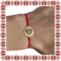 Martisor Bratara Inox Praf de Stele Banut Auriu Inima Motive Traditionale