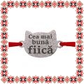 Martisor Bratara Inox Praf de Stele Pisica Argintie Fiica