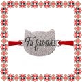 Martisor Bratara Inox Praf de Stele Pisica Argintie Fii Fericita