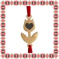 Martisor Bratara Inox Praf de Stele Lalea Aurie Inimioara