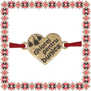 Martisor Bratara Inox Praf de Stele Inima Aurie Ghiocei Bunica