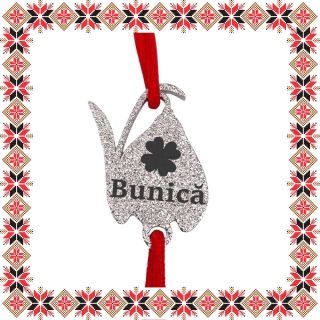 Martisor Bratara Inox Praf de Stele Ghiocel Argintiu Bunica