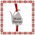 Martisor Bratara Inox Praf de Stele Ghiocel Argintiu Mult Noroc