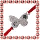 Martisor Bratara Inox Praf de Stele Fluture Argintiu Initiala C