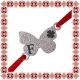 Martisor Bratara Inox Praf de Stele Fluture Argintiu Initiala F