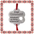 Martisor Bratara Inox Praf de Stele Floare Argintie Urare Cumnata